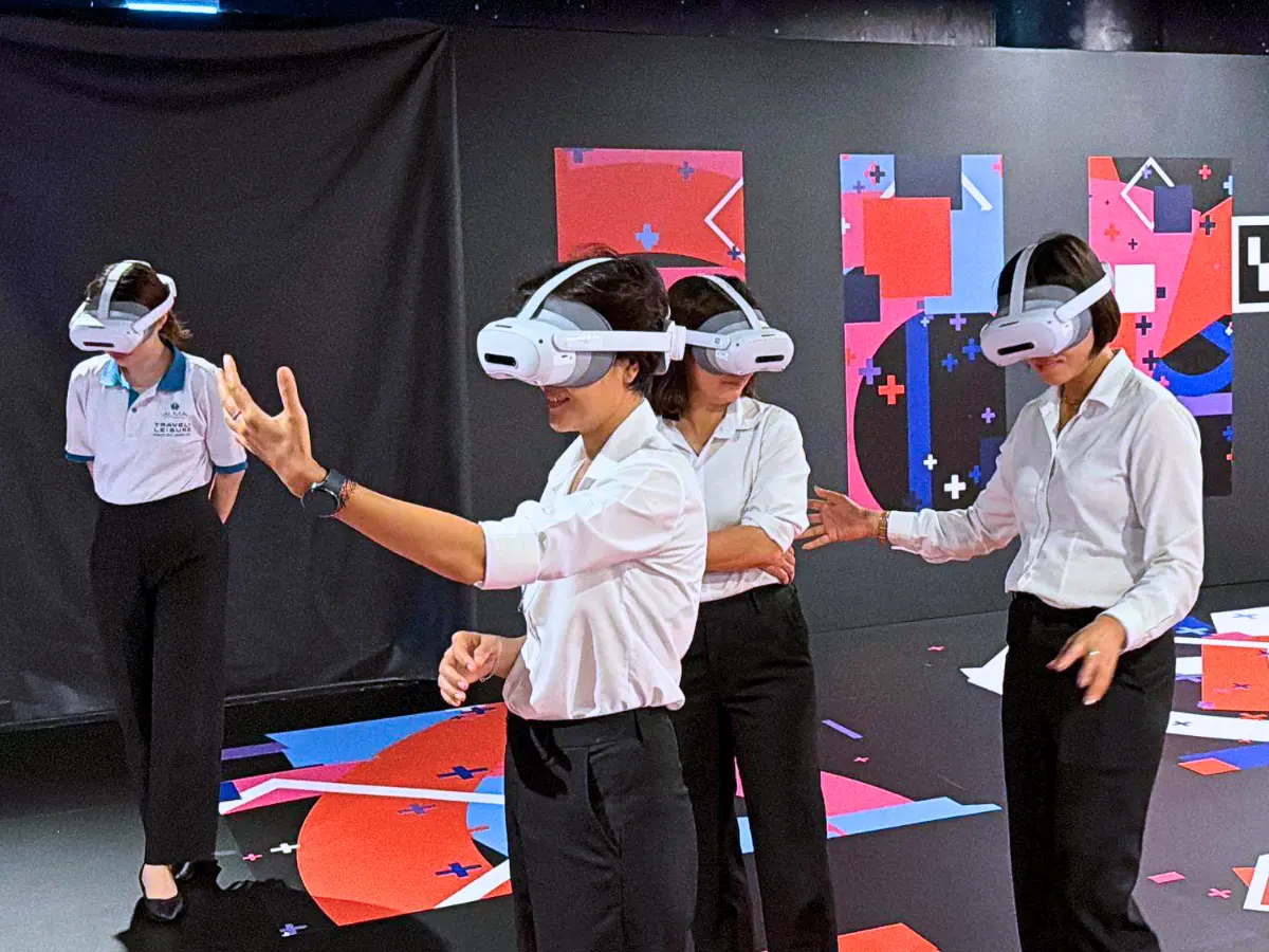 Visitors experiencing Awra immersive VR world at Alma Resort Cam Ranh — photo 9